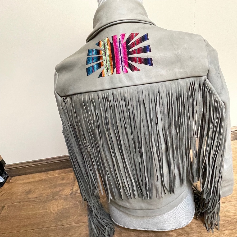 New Salvage Maria jacket 12 years fringe Fred Segal  Tex mex cowgirl vegan